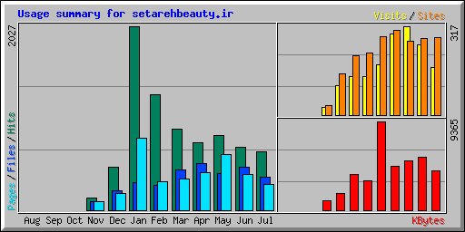 Usage summary for setarehbeauty.ir